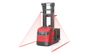 La solución de iluminación Red Warning Lines mejora la visibilidad. La solución de iluminación Red Warning Lines de Linde Material Handling.