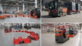 Vídeo de varios trenes logísticos de Linde Material Handling