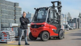 Waldemar Pepke, conductor de carretilla de Layher