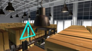 El sistema de asistencia identifica irregularidades del suelo y obstáculos marcados mediante códigos de barras o etiquetas RFID. Vídeo sobre el asistente de seguridad en el pasillo de Linde Material Handling