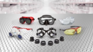A variety of glasses representing order pickers from Linde Material Handling A variety of glasses representing order pickers from Linde Material Handling