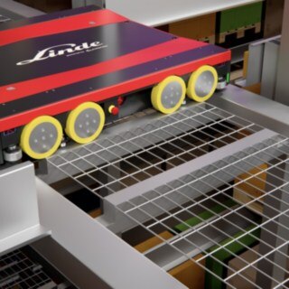 Lanzadera del sistema de estanterías con carros para palés S-MATIC cube de Linde Material Handling